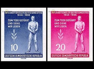D,DDR Mi.Nr. 459-60B Int. Befreiungstag, Gefangener in Handschellen (2 W. a.Bl.)