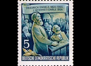 D,DDR Mi.Nr. 485A Friedrich Engels Jahr 1955, Internationale 1864 (5)