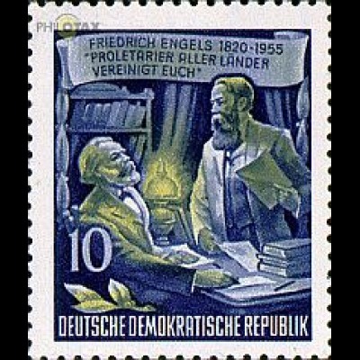 D,DDR Mi.Nr. 486A Friedrich Engels Jahr 1955, Marx + Engels (10)