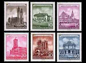 D,DDR Mi.Nr. 491-96 Historische Bauten der DDR (6 Werte)