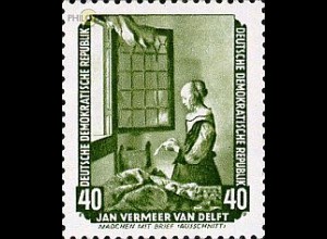 D,DDR Mi.Nr. 508 Gemälde, Vermeer, Mädchen mit Brief, Ausschnitt (40)