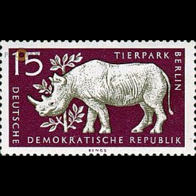 D,DDR Mi.Nr. 553 Berliner Tierpark, Spitzmaulnashorn (15)