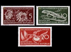 D,DDR Mi.Nr. 561-63 Naturschutzwoche (3 Werte)