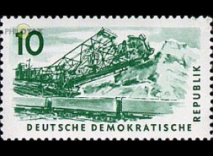 D,DDR Mi.Nr. 569 Förderung Kohlenbergbau, Bagger hinter Eisenbahwaggons (10)