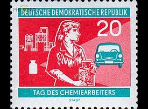 D,DDR Mi.Nr. 802 Tag des Chemiearbeiters, Arbeiterin, Pkw Trabant (20)
