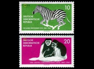 D,DDR Mi.Nr. 825-26 100 J. Dresdner Zoo (2 Werte)