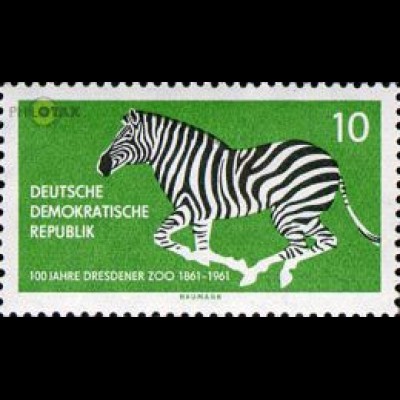 D,DDR Mi.Nr. 825 100 J. Dresdner Zoo, Zebra (10)