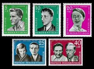 D,DDR Mi.Nr. 849-53 Aufbau Nationaler Gedenkstätten (5 Werte)