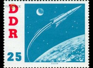D,DDR Mi.Nr. 867 Besuch Kosmonaut Titow, Raumschiff Wostok 2 zw. Mond+ Erde (25)
