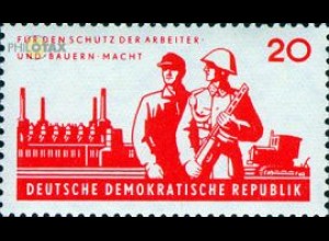 D,DDR Mi.Nr. 878 Nationale Volksarmee, Soldat + Arbeiter v. Traktor+Betrieb (20)
