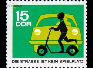 D,DDR Mi.Nr. 1170 Augen auf im Straßenverkehr, Kind m. Roller + PKW (15)