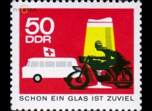 D,DDR Mi.Nr. 1172 Augen auf im Straßenverkehr, Motorrad, Bier, Krankenwagen (50)