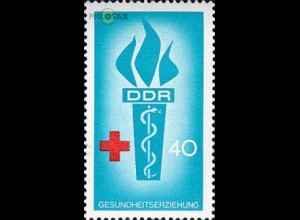 D,DDR Mi.Nr. 1209 Blutspendewesen, Gesundheitserziehung, Äskulapstab (40)