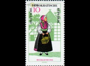 D,DDR Mi.Nr. 1216 Volkstrachten, Mecklenburg, Frau (10)