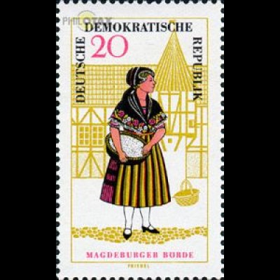 D,DDR Mi.Nr. 1218 Volkstrachten, Mageburger Börde, Frau (20)