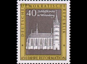 D,DDR Mi.Nr. 1319 Thesenanschlag Luther, Cranach, Kupferstich Schloßkirche (40)