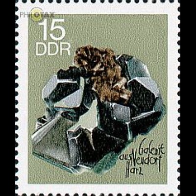 D,DDR Mi.Nr. 1470 Mineralien, Galenit aus Neudorf/Harz (15)