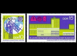 D,DDR Mi.Nr. 1573-74 Dt. Demokratischer Rundfunk (2 Werte)