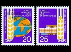 D,DDR Mi.Nr. 1575-76 Welt Getreide- + Brotkongress Dresden (2 Werte)