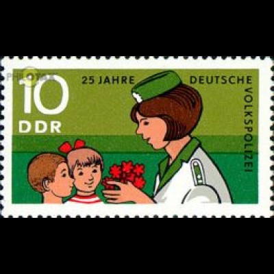 D,DDR Mi.Nr. 1580 Volkspolizei, Polizisten + Kinder (10)