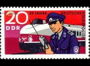 D,DDR Mi.Nr. 1582 Volkspolizei, Transportpolizist m. Funkgerät (Eisenbahn) (20)