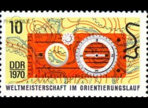 D,DDR Mi.Nr. 1605 WM Orientierungslauf, Wettkampfkarte, Kompass (10)