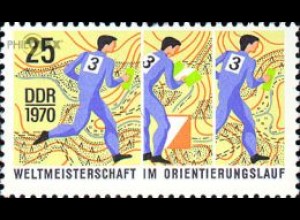 D,DDR Mi.Nr. 1606 WM Orientierungslauf, Wettkapmfkarte, Läufer (25)