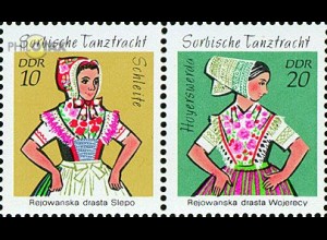 D,DDR Mi.Nr. Zdr.1723-24 Sorbische Mädchen-Tanztrachten (II) (aus MH)