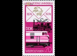 D,DDR Mi.Nr. 1985 100 Jahre UPU, Diesellok + historische Lok (20)