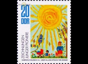 D,DDR Mi.Nr. 1991 Zeichnungen Junger Pinoniere, .. strahlt die Sonne (20)
