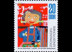 D,DDR Mi.Nr. 1994 Zeichnungen Junger Pinoniere, ich an der Wandtafel (20)