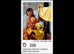 D,DDR Mi.Nr. 2002 Gemälde Sinnendes Mädchen von Lachnit (15)