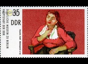 D,DDR Mi.Nr. 2004 Gemälde Mädchenportrait in Rot von Bergander (35)