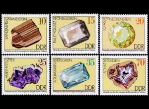 D,DDR Mi.Nr. 2006-11 Minerale aus der Bergakademie Freiberg (6 Werte)