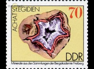 D,DDR Mi.Nr. 2011 Minerale, Achat im Porphyr, Sankt Egidien, Sachsen (70)