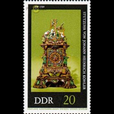 D,DDR Mi.Nr. 2058 Alte Uhren, Stutzuhr 1720 (20)