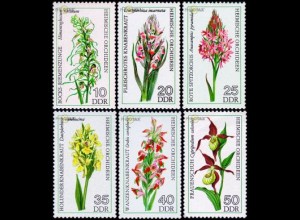 D,DDR Mi.Nr. 2135-40 Heimische Orchideen (6 Werte)