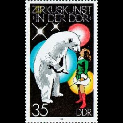 D,DDR Mi.Nr. 2367 Zirkuskunst in der DDR, Eisbärendressur (35)