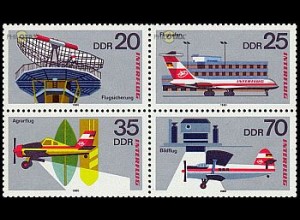 D,DDR Mi.Nr. Vbl.2516-19 25 Jahre interflug + AEROSOZPHILEX (m.je 1x2516-19)