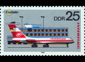 D,DDR Mi.Nr. 2517 interflug + AEROSOZPHILEX, Flugzeug + Abfertigungshalle (25)