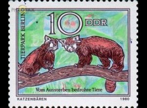 D,DDR Mi.Nr. 2523 Vom Aussterben bedrohte Tiere, Katzenbären (10)