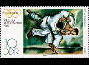 D,DDR Mi.Nr. 2528 Olympia 1980 Moskau, Gemälde Judo (10)