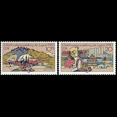 D,DDR Mi.Nr. 2532-33 Briefmarkenausstellg. der Jugend, Zella-Melis (2 Werte)