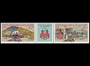 D,DDR Mi.Nr. Zdr.2532-33Zf. Briefmarkenausst. der Jugend, Zella-Melis (m.Zierf.)