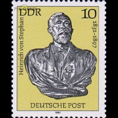 D,DDR Mi.Nr. 2579 Heinrich von Stephan, Mitbegründer der UPU (10)