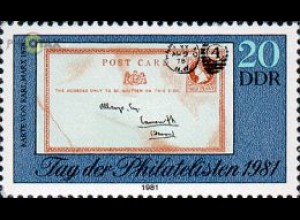 D,DDR Mi.Nr. 2647 Tag der Philatelisten, Postkarte von Karl Marx (20)