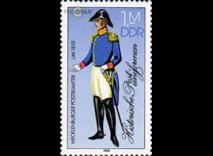 D,DDR Mi.Nr. 3000I Historische Postuniformen, Mecklenb. Postbeamter 1850 (100)