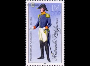 D,DDR Mi.Nr. 3000II Historische Postuniformen, Mecklenb. Postbeamter 1850 (100)
