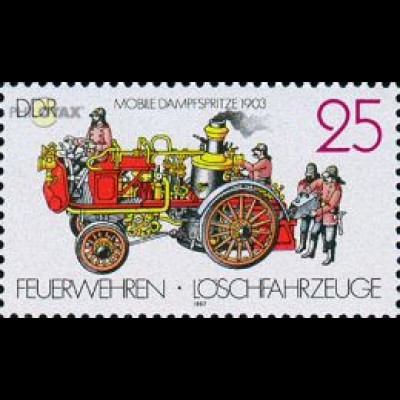 D,DDR Mi.Nr. 3102 Feuerwehr Löschfahrzeuge, Mobile Dampfspritze (25)