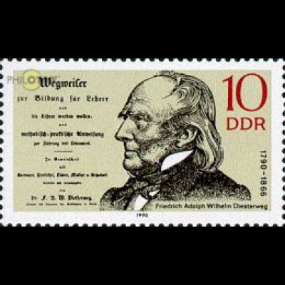 D,DDR Mi.Nr. 3320 Bedeutende Persönlichkeiten, Dieterweg, Pädagoge (10)
